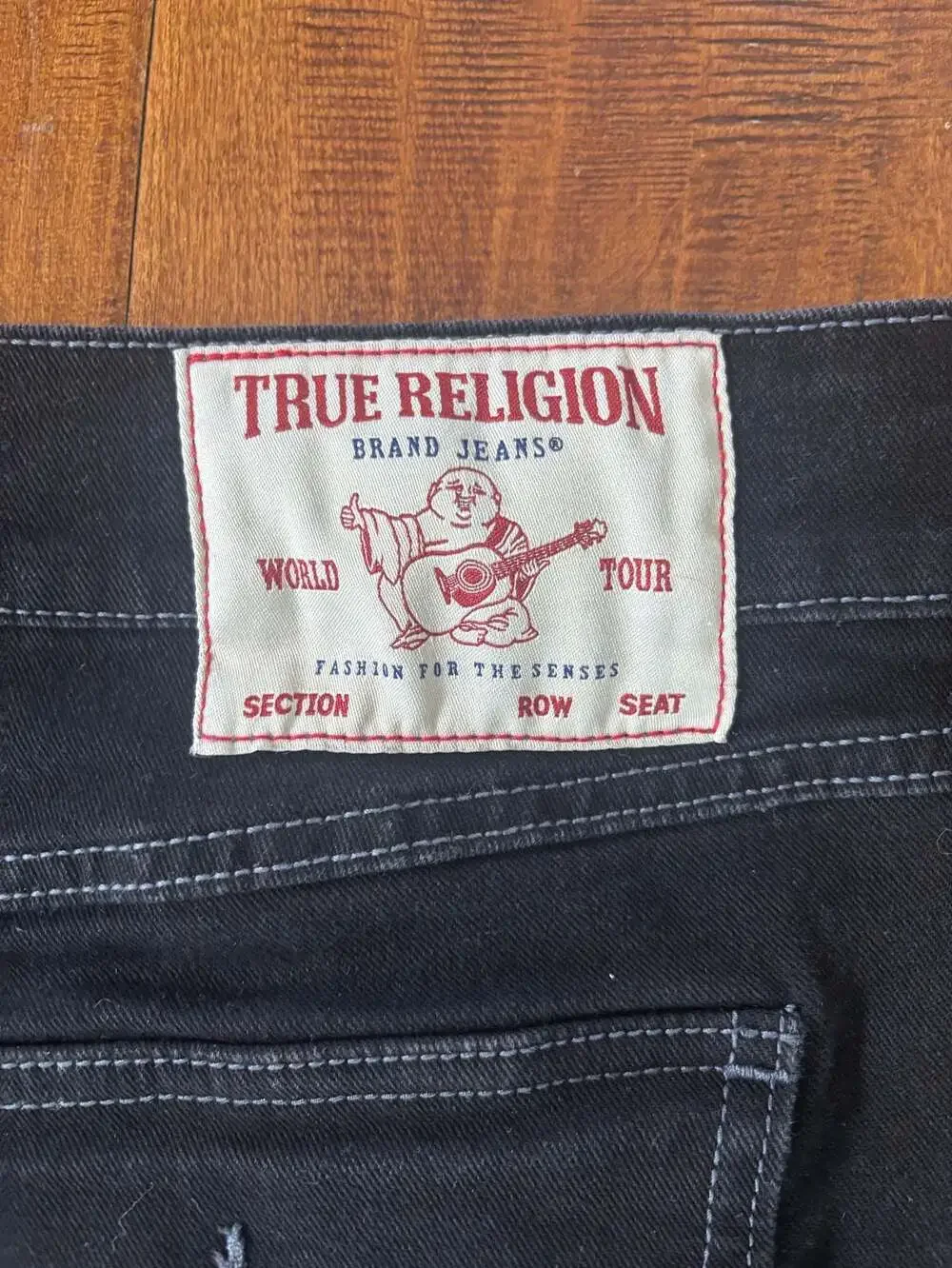 True Religion Ricky Relaxed Straight Men's Black Jeans, Size 36
